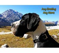 Personalised Great Dane Dog Greeting Card (Birthday, Mothers Day, Fathers Day, Christmas, Blank) - Custom Card for Him Her Male Female Family Kids