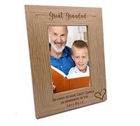 Personalised Great Grandad Love Heart Engraved Portrait Photo Frame Gift (5 x 7 Inch)