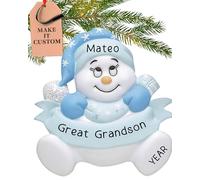 Personalised Great Grandson Ornament 2026 for Great Grandparents, Blue