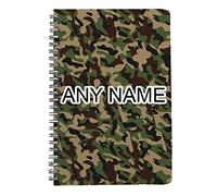 Personalised Green camouflage camo army themed Birthday Gift Secret Santa A5 Notebook, Personal Diary,Blank Diary.