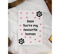 Personalised Greeting Card From The Dog - You're My Favourite Human - Nice Fun Cute Valentine's Day Birthday Hearts Present