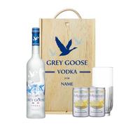 Personalised Grey Goose Vodka Set with Lemonade & Rocks Glass (70cl). Perfect for: Mothers Day Hamper, Vodka Gifts for Women and Men, Alcohol Gift Sets for Men, Birthday, Fathers Day