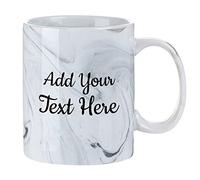 Personalised Grey Marble Mug - Gorgeous Gift to Add Your Custom Message - Leavers, Christmas or Birthday Idea