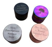 Personalised Grinder for Herbs - Mini 40mm Metal with Solid Teeth - 4 Parts Hemp, Pepper Spice 420 Gift