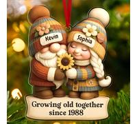 Personalised Growing Old Together Christmas Ornament, Couple Together Christmas Tree Ornament 2025, Custom for Husband Wife Couples and Grandparents (Style 12)