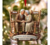 Personalised Growing Old Together Christmas Ornament, Custom Couple Ornament for Christmas Tree 2025, Romantic Gift Idea for Husband, Wife & Grandparents