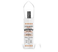 Personalised Grumpy Old Man Design Bottle Bag Gift for Wine Champagne Spirits 40th 50th 60th 65th 70th 80th Birthday Son Dad Grandad