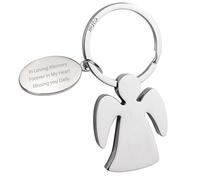 Personalised Guardian Angel Keyring - Engraved Memorial Keepsake with Custom Tab | Thoughtful Gift for Remembering a Departed Loved One, Bereavement, Sympathy, Loss, Comfort, or Daily Remembrance