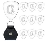 Personalised Guitar Pick, C Printed Silver Guitar Plectrum for Bass&Guitar, Musician Guitar Player Birthday Christmas Thanksgiving Father's Day Gifts