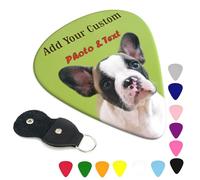 Personalised Guitar Picks 6-pack, Customised Photo Guitar Plectrum with Your Own Design Picture Logo Name Text Words Double-Sided Printed, Gift for Guitar Players Son Daughter Dad Mum Friends, 0.71mm