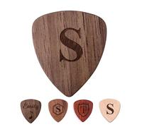Personalised Guitar Picks Wooden Guitar Pick Personalised Gifts for Men Him Kids Her Daughter Engraved Guitar Pick for Father's Day Birthday Valentine's Day Christmas (Walnut, Design 2)