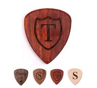 Personalised Guitar Picks Wooden Guitar Pick Personalised Gifts for Men Him Kids Her Daughter Engraved Guitar Pick for Father's Day Birthday Valentine's Day Christmas (Red, Design 5)