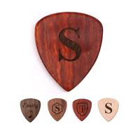 Personalised Guitar Picks Wooden Guitar Pick Personalised Gifts for Men Him Kids Her Daughter Engraved Guitar Pick for Father's Day Birthday Valentine's Day Christmas (Red, Design 2)