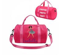 Personalised Gymnastics Bag Girls Dance Bags for Girls Boy Kids Ballet Jazz Tango Latin Flamenco Bag Perfect Gymnastics Gifts & Sports Equipment Storage 12''*7'' inches (Red)