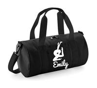 Personalised Gymnastics Bag Girls Dance Bags for Girls Kids Gym Bag Perfect Gymnastics Gifts & Sports Equipment Storage 20x20x40cm 12L Stretch Design Barrel Bag for Gymnastics Black