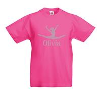 Personalised Gymnastics T Shirt Girls Custom Name Gymnast Gift Top | Dance tee, birthday present, sportswear, training, club wear, competition, children's activewear, gymnast outfit