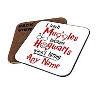 Personalised H Potter themed Thanks Giving, Teacher's Day, End of School Year, Birthday Tableware, Coffee/Tea/Drink Coaster. (Square Shaped Coaster)