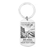 Personalised Hadrian’s Wall Keyring - 84-Mile Hiking Achievement Gift, Stainless Steel with Custom Message