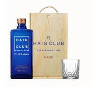 Personalised Haig Club Clubman Single Grain Scotch Whisky Gift Set - 70cl (40% ABV) | Custom Whisky Gift in Wooden Presentation Box | Premium Spirit Gift for Him or Her by Beerhunter