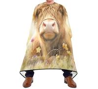 Personalised Hair Cutting Cape, Highland Cow, Hairdressers Gown Stain Resistant Salon Cape for Family Coloring Men