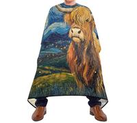 Personalised Hairdressing Cape, Starry Highland Cow, Barber Haircut Capes Anti-static Barber Cape for Haircut Hairdresser Coloring