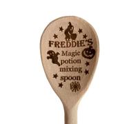 Personalised Halloween Potion Mixing Spoon. Laser Engraved Wooden Spoon with Any Name, for Wizards or Witches to Create Spooky Potions for Halloween.