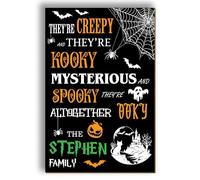 Personalised Halloween Sign for Indoor, Outdoor Party Decorations Custom Name Scary Halloween Wooden Sign Props (Rectangular)