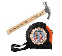 Personalised Hammer And Tape Measure For Dad Custom Photo Name Text Best Dad Ever Loved Beyond Measure Gift For Dad Grandpa Dad Tape Measure Set Fathers Day Birthday (style 8)