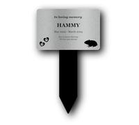 Personalised Hamster Memorial Plaque with Custom Text - Black Acrylic Stake