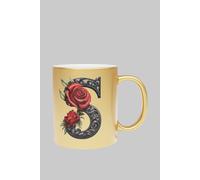 Personalised Handcrafted Gothic Letter S & Name Metallic Gold Mug Simply Stunning Mugs Metallic Gold One Size