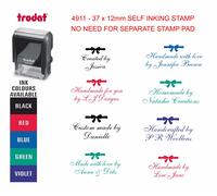 personalised handmade by self inking rubber stamp, logo, christmas cards, names