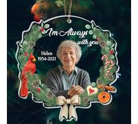 Personalised Handmade Ceramic Hanging Ornament - Custom Picture&Text Double-Sided Printing, Christmas Tree Ornament Xmas Decor, Gifts for Family Lover Friends Anniversary (Acrylic Ornaments02)