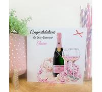 Personalised Handmade Congratulations on Your Retirement Card Floral Champagne