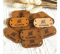 Personalised Handmade Label for Clothing，Custom Sewing Leather Tag with Logo/Text, Hats Knits Tag, Product Tags, Sew On Label, Crochet and Handmade Brands, Clothes Tags (40X20 Mm, 25 Pcs)