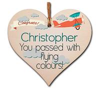 Personalised Handmade Wooden Hanging Heart Plaque Gift Well done on Passing Your Exams Congratulations Graduation Keepsake
