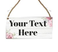 Personalised Hanging House Sign - Gift for Christmas, Anniversary, Wedding, Birthday, Father's Day - Couple Garden Sign - 10 Designs (Acrylic Indoor & Outside Use 19cm x 9cm, Rose Design)