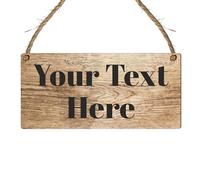 Personalised Hanging House Sign - Gift for Christmas, Anniversary, Wedding, Birthday, Father's Day - Custom Couple Garden Sign - 10 Designs (Mdf Wood Indoor Use Only 19cm x 9cm, Brown)