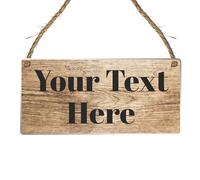 Personalised Hanging House Sign - Gift for Christmas, Anniversary, Wedding, Birthday, Father's Day - Custom Couple Garden Sign - 10 Designs (Acrylic Indoor & Outside Use 19cm x 9cm, Brown)