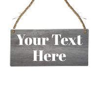 Personalised Hanging House Sign - Gift for Christmas, Anniversary, Wedding, Birthday, Father's Day - Custom Couple Garden Sign - 10 Designs (Acrylic Indoor & Outside Use 19cm x 9cm, Dark Grey)