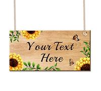 Personalised Hanging Sign Plaque Garden Sign and Plaques Rustic Farmhouse Welcome Sign Door Hanging Wall Sign Yard Signs House Plaque Home Decor with Any Text Christmas Gardening Gifts(Design 1)