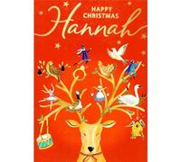 Personalised Hannah Singing Musical Christmas Card Sound of Christmas Range XSING048 XSING048
