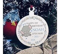 Personalised Happy 1st Birthday Gift For Daughter Son Hanging Decoration New Baby Gift Keepsake Christmas Bauble