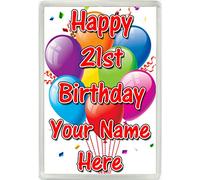 Personalised Happy 21st Birthday Any Name Jumbo Fridge Magnet Gift 518