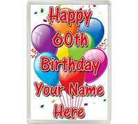 Personalised Happy 60th Birthday Any Name Jumbo Fridge Magnet Gift 522