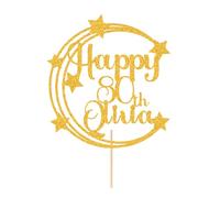 Personalised Happy Birthday Cake Topper Birthday Cake Toppers Gifts Cake Decorations Custom Glitter Cake Topper with Any Name & Age for Women Men Kids Son for 18th 21st 30th 40th(Gold)