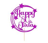 Personalised Happy Birthday Cake Topper Birthday Cake Toppers Gifts Cake Decorations Custom Glitter Cake Topper with Any Name & Age for Women Men Kids Son for 18th 21st 30th 40th(Purple)