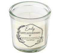Personalised Happy Birthday Gift Scented Candle in A Jar Custom Message 16th 18th 21st 30th 40th 50th 60th 70th 80th Gifts Candles for Her Ladies Girls Present Keepsake for Birthdays (Large)