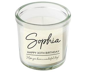 Personalised Happy Birthday Gift Scented Candle in Jar Custom Message 16th 18th 21st 30th 40th 50th 60th 70th 80th Gifts Candles for Her Ladies Girls Present Keepsake for Birthdays (Large)