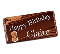 Personalised Happy Birthday Milk Chocolate Bar 16th 18th 21st 30th 40th 50th 60th 70th 80th Birthday N42 Any Age for him her Mum Dad Brother Sister