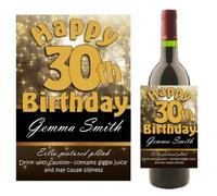 Personalised Happy Birthday Wine Champagne Bottle Label ~ Any Age 18th 21st 30th 40th 50th Birthday Gift Idea for him her N10